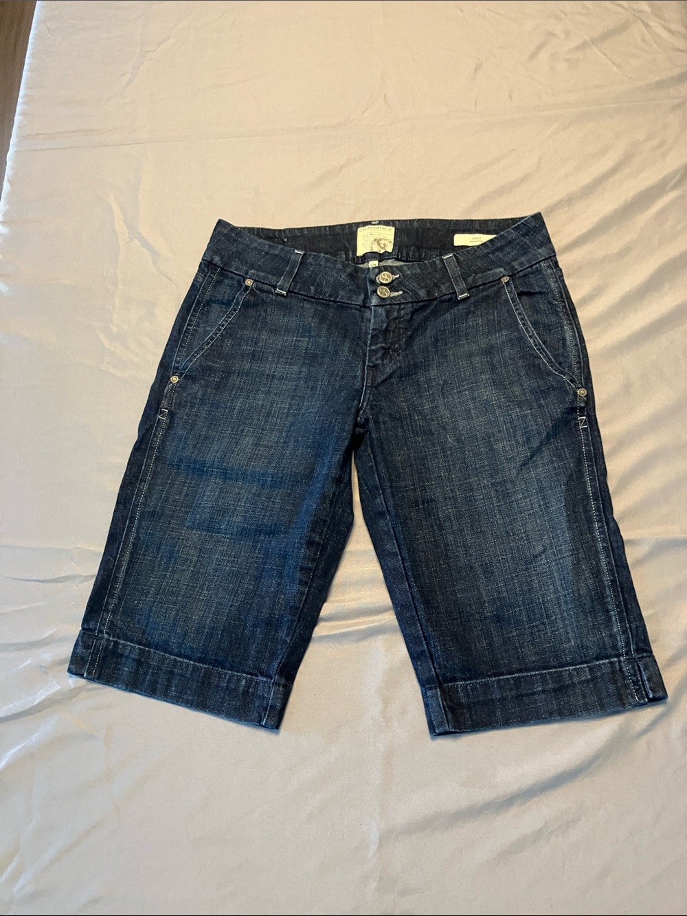 Women’s Dark Blue Denim Jean Bermuda Shorts